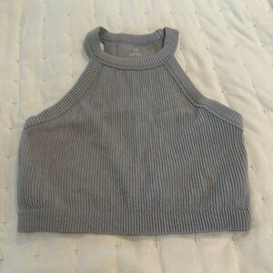 Aerie Gray Ribbed Tank Top (15)